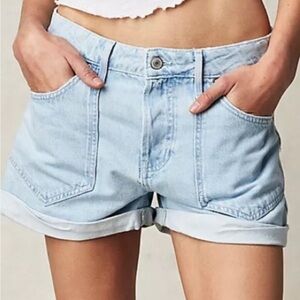 Free People Light Wash Jean Shorts